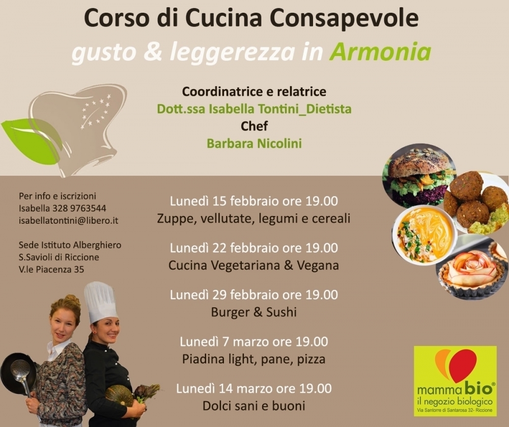 CORSO di CUCINA CONSAPEVOLE 2016 - Dott.ssa Isabella Tontini